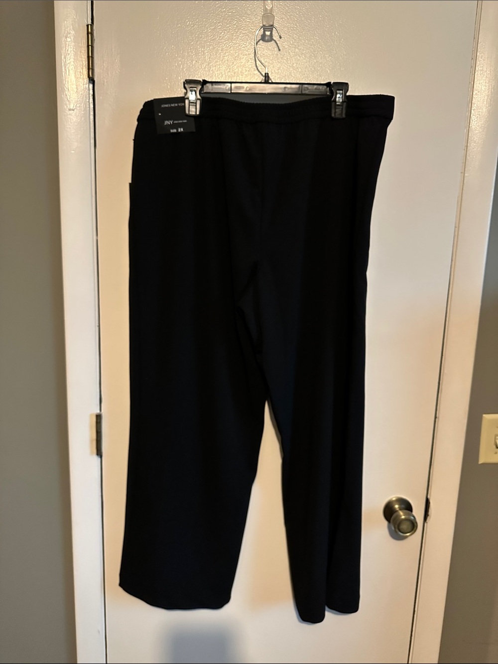 NY Collection Solid Black Straight-Leg Pants - Picture 5 of 6
